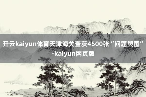 开云kaiyun体育天津海关查获4500张“问题舆图”-ka