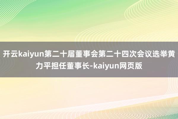 开云kaiyun第二十届董事会第二十四次会议选举黄力平担任董