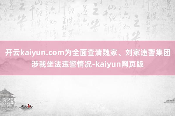 开云kaiyun.com为全面查清魏家、刘家违警集团涉我坐法