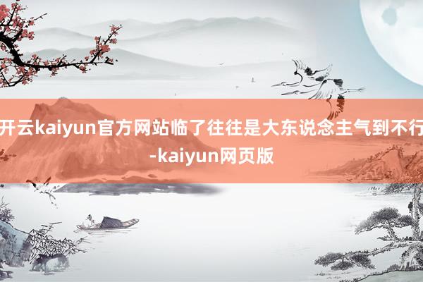 开云kaiyun官方网站临了往往是大东说念主气到不行-kaiyun网页版